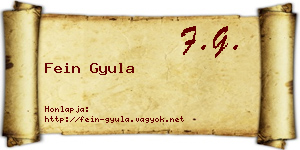 Fein Gyula névjegykártya