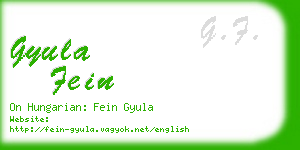 gyula fein business card